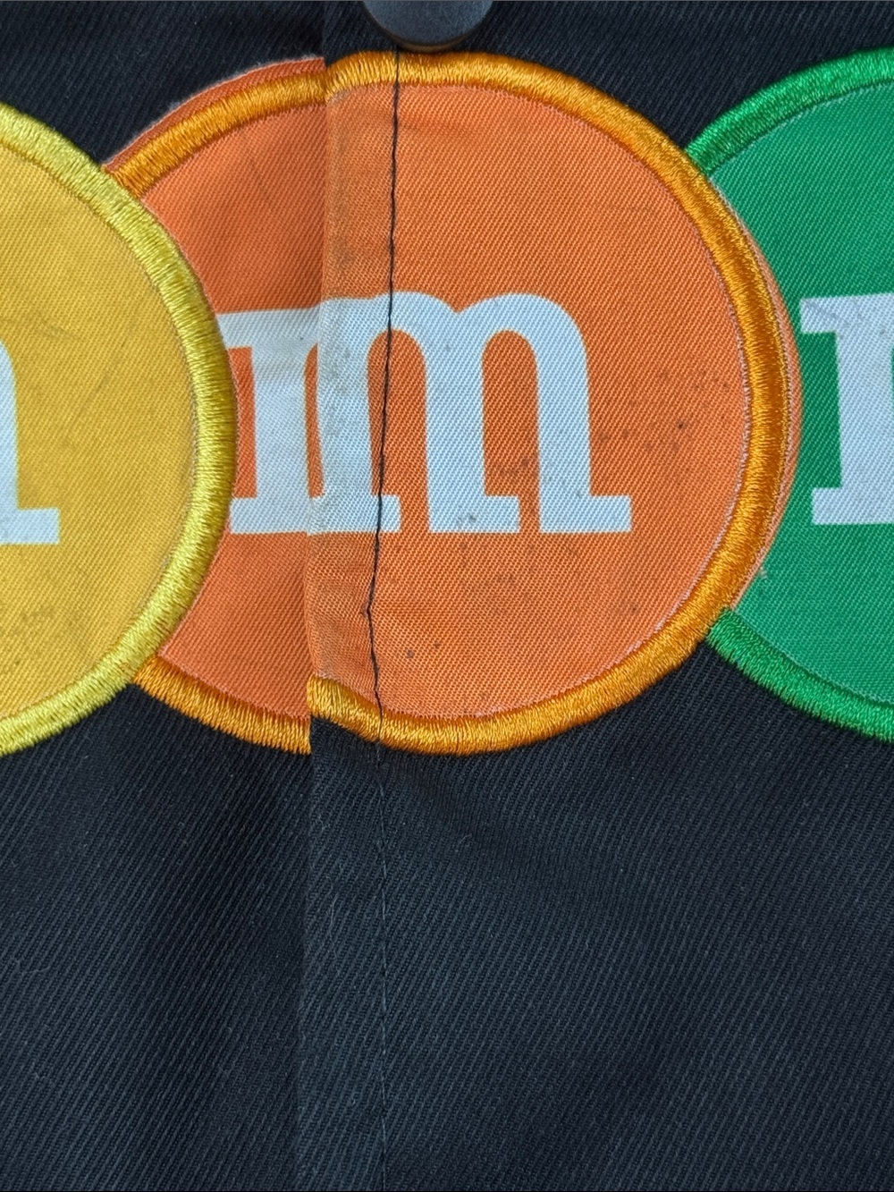M&M's Black Racing Patch Bomber Jacket with Multicolor Patches - Picture 10 of 12